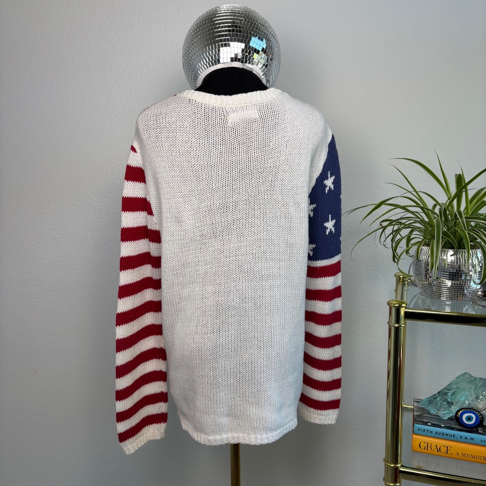 Grayson Threads American Flag Sweater | Womens Large, Patriotic Stars Stripes - Picture 5 of 16
